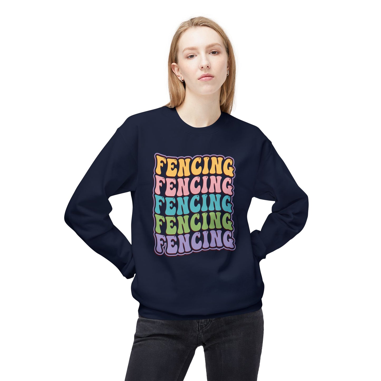 Fencing Wave Pattern Sweatshirt