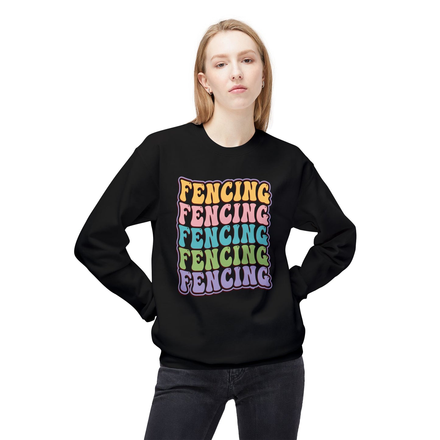 Fencing Wave Pattern Sweatshirt