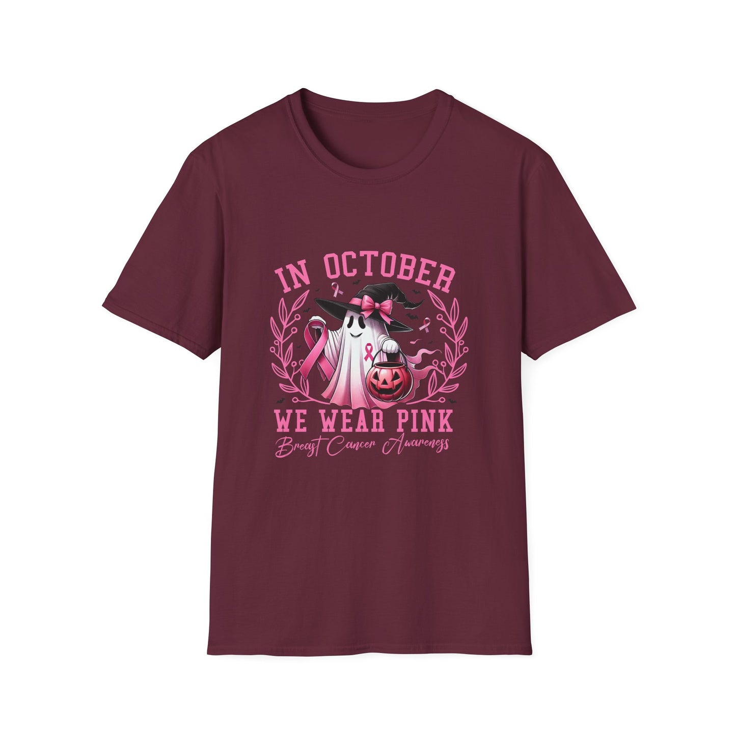 Pink Ghost Breast Cancer Awareness T-Shirt