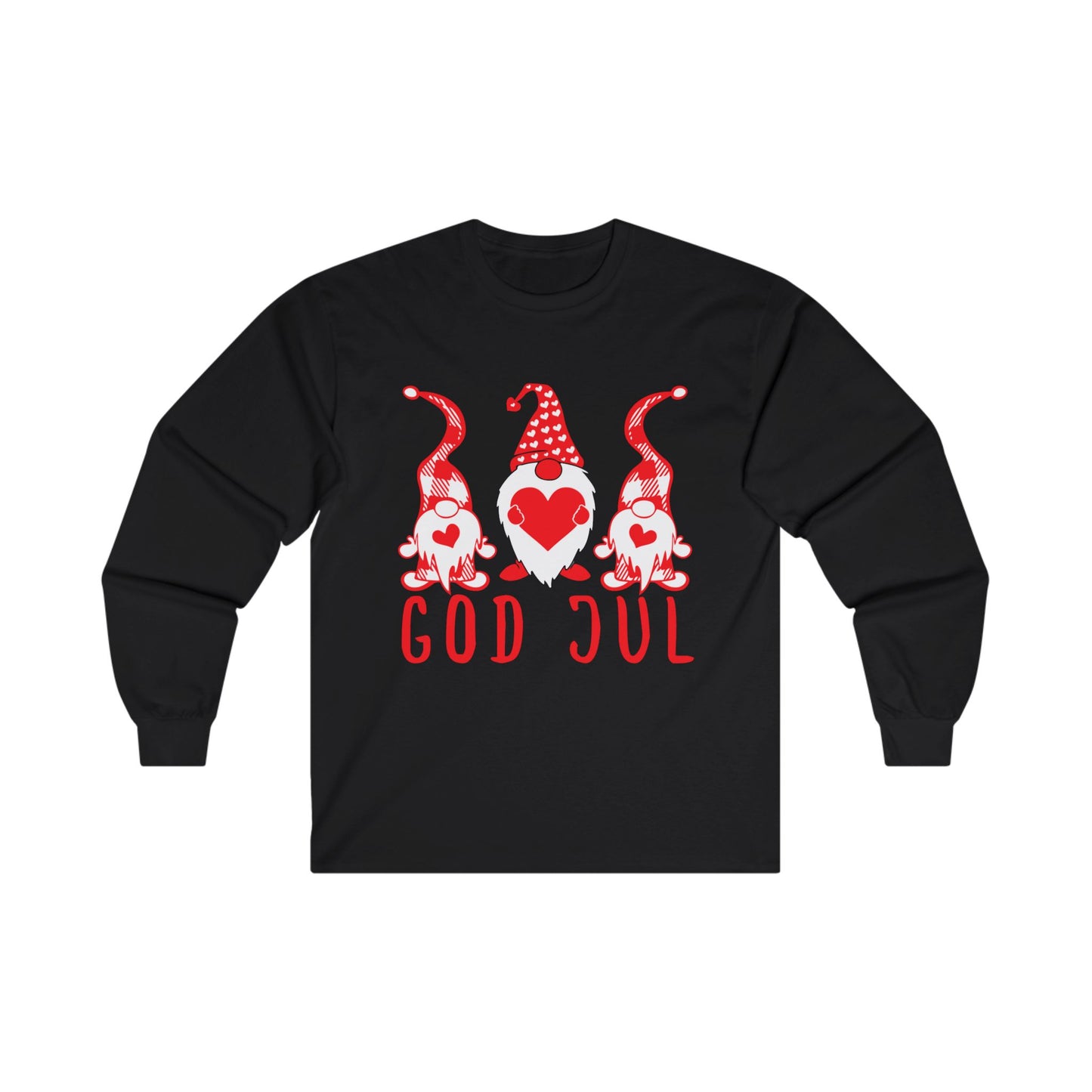 Merry Christmas/God Jul  Gnomes  Long Sleeve Tee