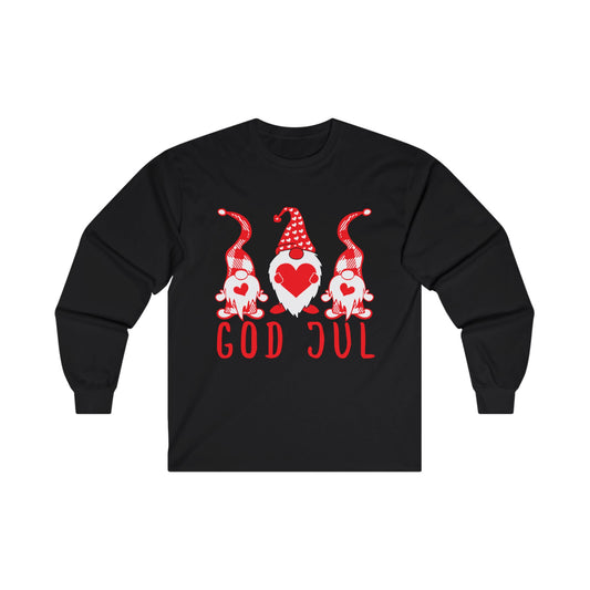 Merry Christmas/God Jul  Gnomes  Long Sleeve Tee