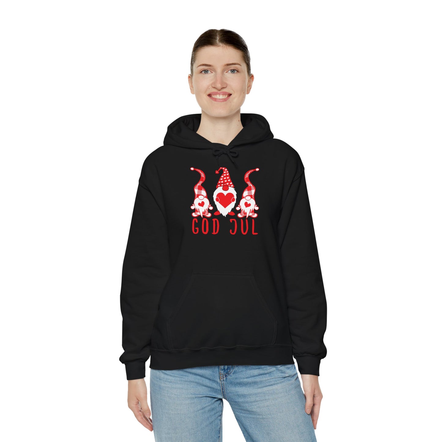 Merry Christmas/God Jul  Gnome Hooded Sweatshirt