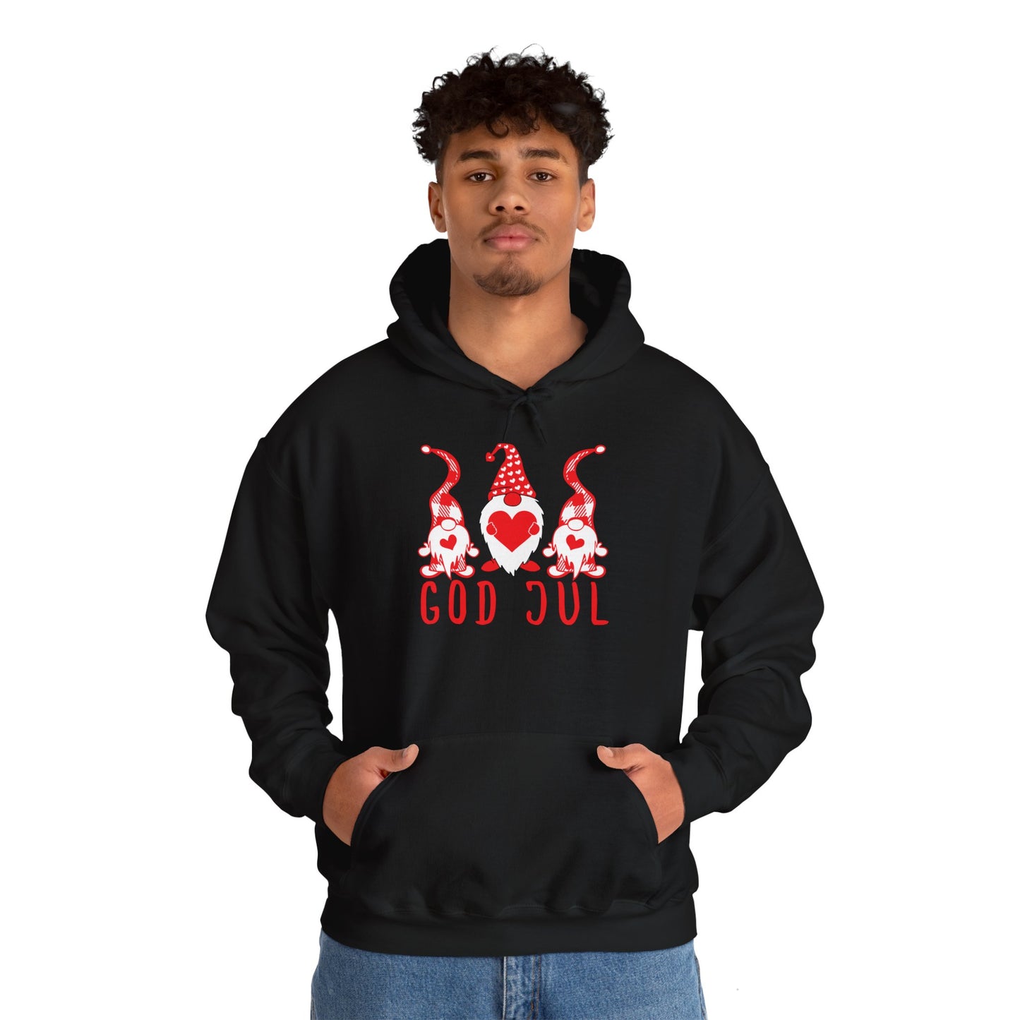 Merry Christmas/God Jul  Gnome Hooded Sweatshirt